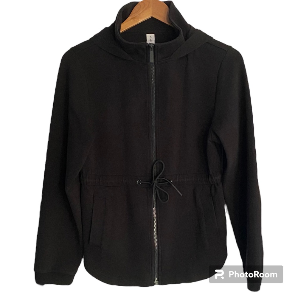 Varley Drawstring-Waist Hooded Track Jacket Black Size SMALL